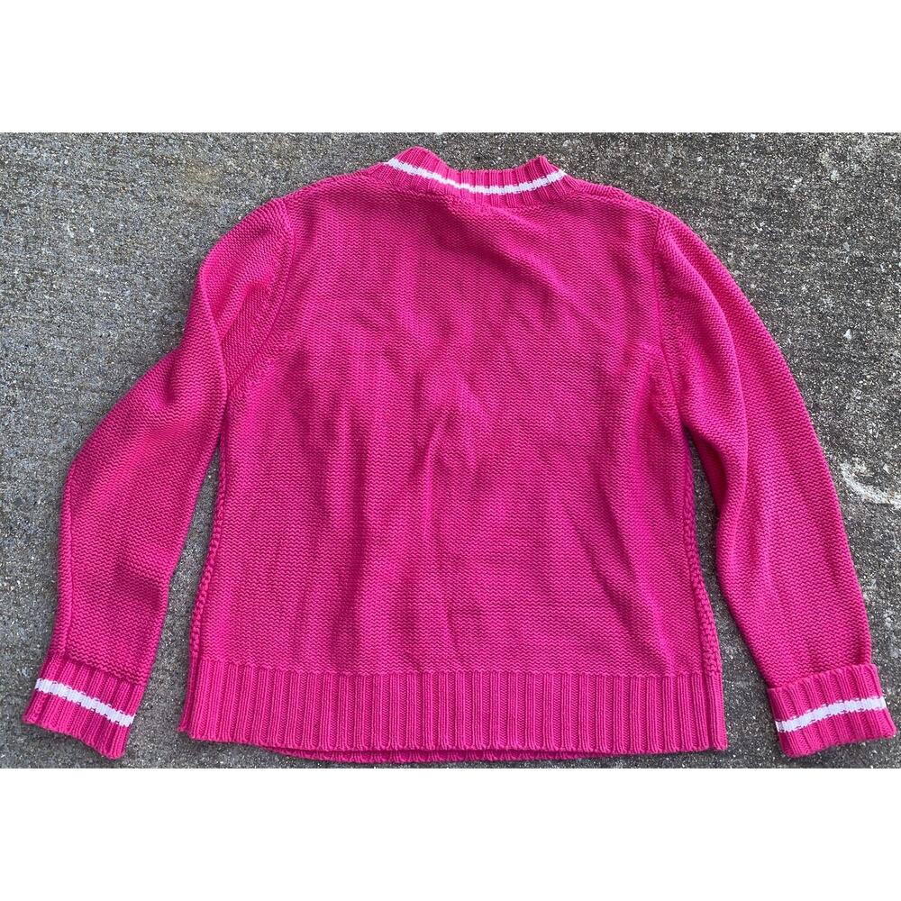 VTG Northcrest Women’s Purple Large Deep V-Neck Pullover Cable Knit Sweater - Picture 5 of 5